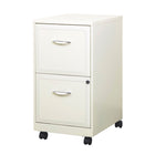 Hirsh Industries Space Solutions 18" Deep Vertical File Cabinet with Casters, 2-Drawer, Pearl White-Drawers accommodate letter-size file folders