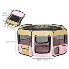 PawHut 49.2" Large Portable Exercise Pet Playpen with Carry Bag - Pink-90 Days Limited Manufacturer Warranty