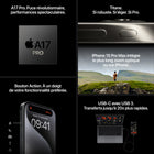 Apple - iPhone 15 Pro 6,1 po ecran Liquid Retina - 1 To - Titane noir - Bell et Virgin Plus-Fonctionnalités De Sécurité Vitales : Si vous êtes en situation d'urgence, mais qu'aucun réseau cellulaire ou Wi-Fi n'est à votre portée, Urgence SOS par satellite peut vous aider. Et avec Détection d'accident, iPhone peut reconnaître un accident de voiture grave et appeler les secours pour vous