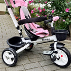 Qaba - Tricycle 6 en 1 pour tout-petits avec poignée de poussée parentale - rose-Dossier haut, barre de sécurité entourée de mousse et harnais de sécurité à 5 points pour la sécurité de bébé 