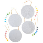 Art 101 Paintable Circle Hanging Canvas Wall Art - 2 Pack-Features botanical designs to match any décor