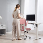 Vinsetto - Chaise de bureau en maille avec appui-tête et soutien lombaire 4D - rose-Le tissu en maille est respirant et doux