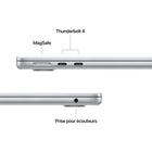 Apple - MacBook Air 13 po - M5 - 10 coeurs - 512 Go SSD - Mémoire unifiée 16 Go - Argent-Connectez Absolument Tout - MacBook Air comprend deux ports Thunderbolt 4, un port de recharge MagSafe, une prise pour écouteurs ainsi que la puce réseau sans fil N1 d’Apple pour le Wi-Fi 7 et le Bluetooth 6. Et il prend en charge Jusqu’à deux moniteurs externes