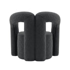 Manhattan Comfort Darian 32.68" Modern Boucle Upholstered Accent Chair - Black-Delivered to you Fully Assembled! No Assembly Required