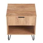 Manhattan Comfort DUMBO 20.07" Modern 1-Drawer Nightstand 2-Piece Set - Golden Brown-30 Day Limited Manufacturer's Warranty