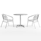 Flash Furniture – Table ronde de 31,5 po en aluminium avec 2 sièges à traverses, intérieur/extérieur (TLH32RD017BCHR2)-Assemblage nécessaire