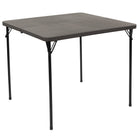 Table repliable en plastique gris foncé carrée de-2