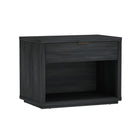 Manhattan Comfort Evelyn 32" Modern 1-Drawer Nightstand - Charcoal Grey-Sleek, Horizontal Drawer Pulls for a Clean, Uncluttered Look