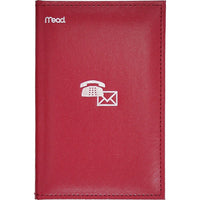 Mead Index Telephone and Address Book, 5 - 1/8" x 7 - 3/4", Assorted Colours-Padded sewn vinyl covers are silver hot stamped