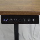 Ezywork - Bureau assis-debout électrique à double moteur et hauteur réglable - Structure noire / Plateau en bois foncé-Capacité de charge : 100 kg