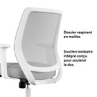 Staples - Fauteuil fonctionnel Essentials, tissu et dossier en maille, gris-Assemblage requis