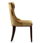 Manhattan Comfort - Lot de 2 chaises de salle à manger traditionnelles Reine 19,7 po en velours, finition or antique et noyer-Capacité de poids : 136 kg Hauteur d’assise : 47 cm