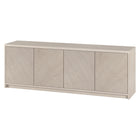 Hudson&Canal Renad TV Stand for TV's up to 78" - Alder White-The top has a weight capacity of 75lbs, adjustable shelves can hold 25lbs each