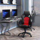 HOMCOM Racecar Style Office Chair - Red-Thick and non-deformable padded headrest, backrest, armrest and seat for ultimate comfort