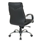 ProLine Deluxe Mid Back Executive Leather Chair, Black-Locking Mid Pivot Knee Tilt Control with Adjustable Tilt Tension