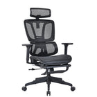 Motionwise - Chaise de bureau inclinable en filet à dossier haut et repose-pieds-Hauteur réglable (116 à 123,9 cm)