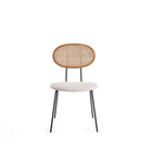 Manhattan Comfort Jardin 19.09" Industry Chic Upholstered Dining Chair - Nature and Oatmeal - Set of 2-Seat Upholstered in Woven Polycotton Filled with High Density Foam