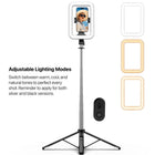 MyBat Pro Spotlight Tripod with 9" Ring Light  - Stainless Steel Stand - Silver-3 Color Modes & 9 Brightness Levels - Customize lighting from white to warm to suit any scene.