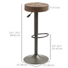 HOMCOM Adjustable Swivel Modern Bar Stools - Brown - 2 Pack-Easy-to-clean leather cover
