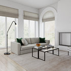 Hudson&Canal Challice Arc Floor Lamp with Glass Shade - Blackened Bronze/Clear-Clean with a soft, dry cloth and no harsh chemicals or abrasive cleaning materials
