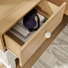 Modway Nolia 2-Drawer Colour Block Nightstand - Oak White-Block Leg Mid-Century Base