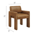 Modway Daven Vegan Leather Dining Armchair - Canyon-High-Density Foam Cushion