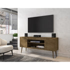 Manhattan Comfort Bradley 62.99" Mid-Century Modern TV Stand - Rustic Brown-Recommended for a 46" -60" TV