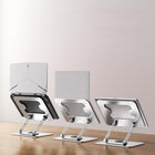 ShoppingAll Laptop Stand with 360° Rotating Base for up to 17.3" Devices - Silver-Aluminum Construction – Built with premium aluminum alloy for stability, durability, and professional look.