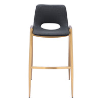 Zuo Desi Barstool - Black/Gold - Set of 2-Plush and durable faux leather fabric