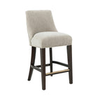 Manhattan Comfort Beever 18.9" Modern Chenille Upholstered Counter Stool - Taupe-Includes Footrest with Gold Metal Plate for a Touch of Elegance with Comfort