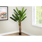 Monarch Specialties 83" Artificial Indoor Banana Tree - Floor - Black Pot-Crafted using high-quality materials with real touch technology, this faux floor plant requires no maintenance, no watering or special light conditions for an environmentally friendly option