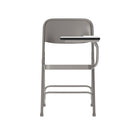 Flash Furniture – Chaise pliante haut de gamme en acier avec tablette rabattable à gauche, beige, paq./2-Cadre en acier de calibre 18