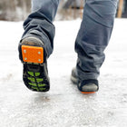 Impacto - Crampons à glace en laiton anti-étincelles avec talon renforcé - Taille unique - Orange avec sangles noires - 1 paire-La conception du talon uniquement est idéale pour la conduite et lorsque le travail nécessite des transitions répétées entre l’intérieur et l’extérieur