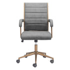 Zuo Auction Office Chair - Grey-Plush and durable faux leather fabric