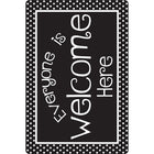 Ashley Productions Smart Poly Welcome Mat with Slip Resistant Backing - 15.5" x 23.5" - Black and White Dots Everyone is Welcome - 2 Pack-Choose from a variety of educational, nature-inspired, or interactive designs to complement your teaching style and classroom theme.