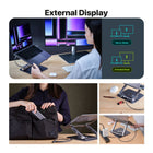 Adam Elements - Hub Stand Pro 6-en-1 - Support pour ordinateur portable - Gris-Ports : USB-C Host x 1 : USB-C 3.1 Gen 2, se connecte à l'appareil USB-C;. USB-C PD x 1 : Chargement pass-through Power Delivery jusqu’à 100W / 5Gbps;. USB-A x 2 : Prend en charge des vitesses de transfert de données jusqu’à 5Gbps;. HDMI x 1 : Prend en charge jusqu'à 4K @ 60Hz pour une sortie vidéo haute définition;. RJ45 x 1 : Assure une connectivité Internet câblée fiable
