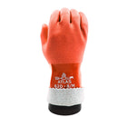 Atlas - Gant à manchette de 30 cm (12 po) avec double revêtement en PVC, adhérence optimale, doublure en coton tricoté, orange, taille XL-Doublure en coton/tricot sans couture