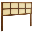 Modway Luana Cane King Headboard - Walnut-King Wood Headboard