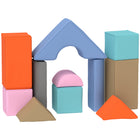 Qaba Soft Play Equipment for Kids Development - Light Colour - Set of 11-11-piece soft play set offers various shapes for creative play 