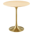 Modway Lippa 20" Round Wood Side Table - Gold Natural-Modern Side Table