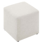 Modway Callum 17" Square Woven Heathered Fabric Upholstered Ottoman - Heathered Weave/Ivory-Arrives Fully Assembled