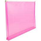 Jam Paper Enveloppes en plastique, fermeture à glissière, format lettre, 9 1/2 x 12 1/2 po, rose vif, 12/pqt-Taille : 9 1/2 x 12 1/2 po