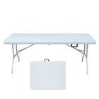 Homy Casa 6 ft Portable Folding Table Indoor & Outdoor for Camping - White-The 6 ft size offers room for meals and events