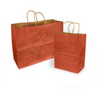 Eddie's - Sac à provisions en papier kraft 100 % recyclé - 8" x 4-3/4" x 10-1/4" - Orange terre cuite - Paquet de 250-100% recyclé avec au moins 95% de fibres post-consommation.