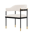 Manhattan Comfort Lia 24.8" Modern Chenille Upholstered Dining Armchair - Cream-10
