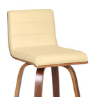 Armen Living - Vienna Tabouret de Bar Pivotant de 66 cm de Hauteur de Comptoir en Finition Bois Noyer avec Similicuir Crème-7