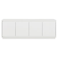 Hudson&Canal - Meuble TV Presque pour téléviseurs jusqu'à 75" - Blanc-Un design contemporain moderne peut accueillir des téléviseurs jusqu'à 75 pouces pour votre espace de divertissement