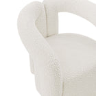 Manhattan Comfort Darian 32.68" Modern Boucle Upholstered Accent Chair - Cream-Modern Open "T" Back Accent Chair with Rounded Finishing