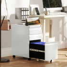 Vinsetto - Classeur en acier à 3 tiroirs pour documents format lettre/A4 - blanc-Sert également de table d’appoint pratique pour imprimante 
