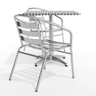 Flash Furniture – Table carrée de 27,5 po en aluminium avec 2 sièges à traverses, intérieur/extérieur (TLH28SQ017BCHR2)-Garantie de 2 ans sur les pièces seulement